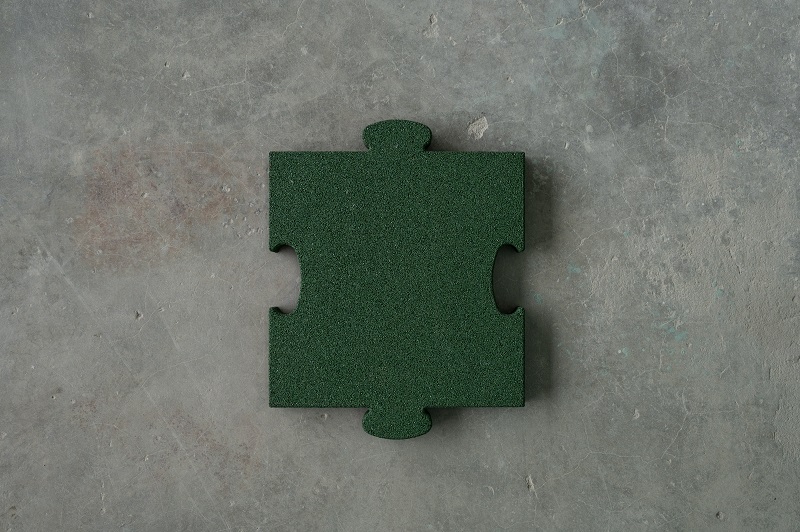 Gumová dlažba puzzle - zelená